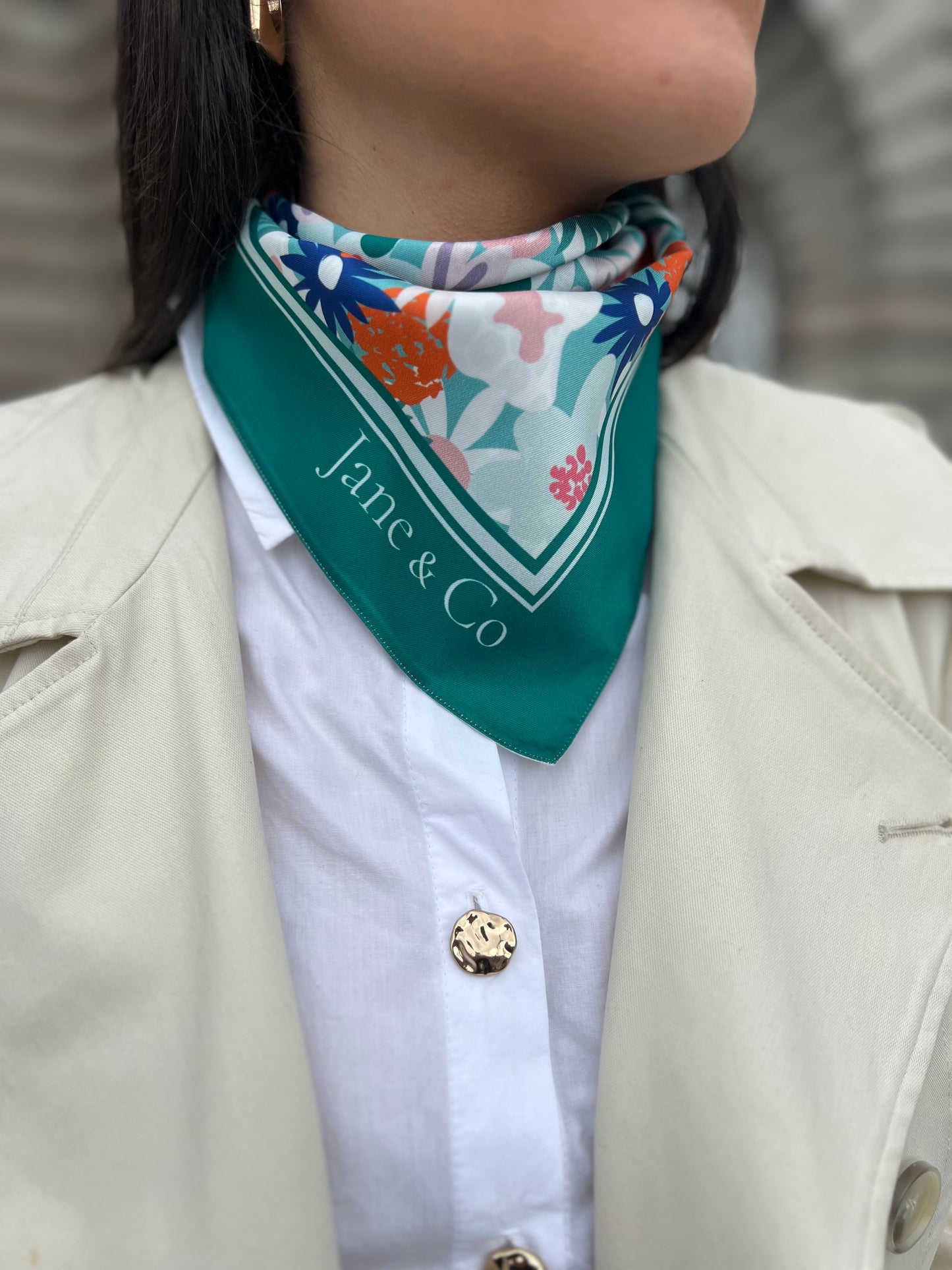 Foulard triangle Juliette-Ysée 50x50cm
