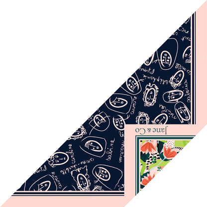 Foulard triangle Camille-Carla 50x50 cm