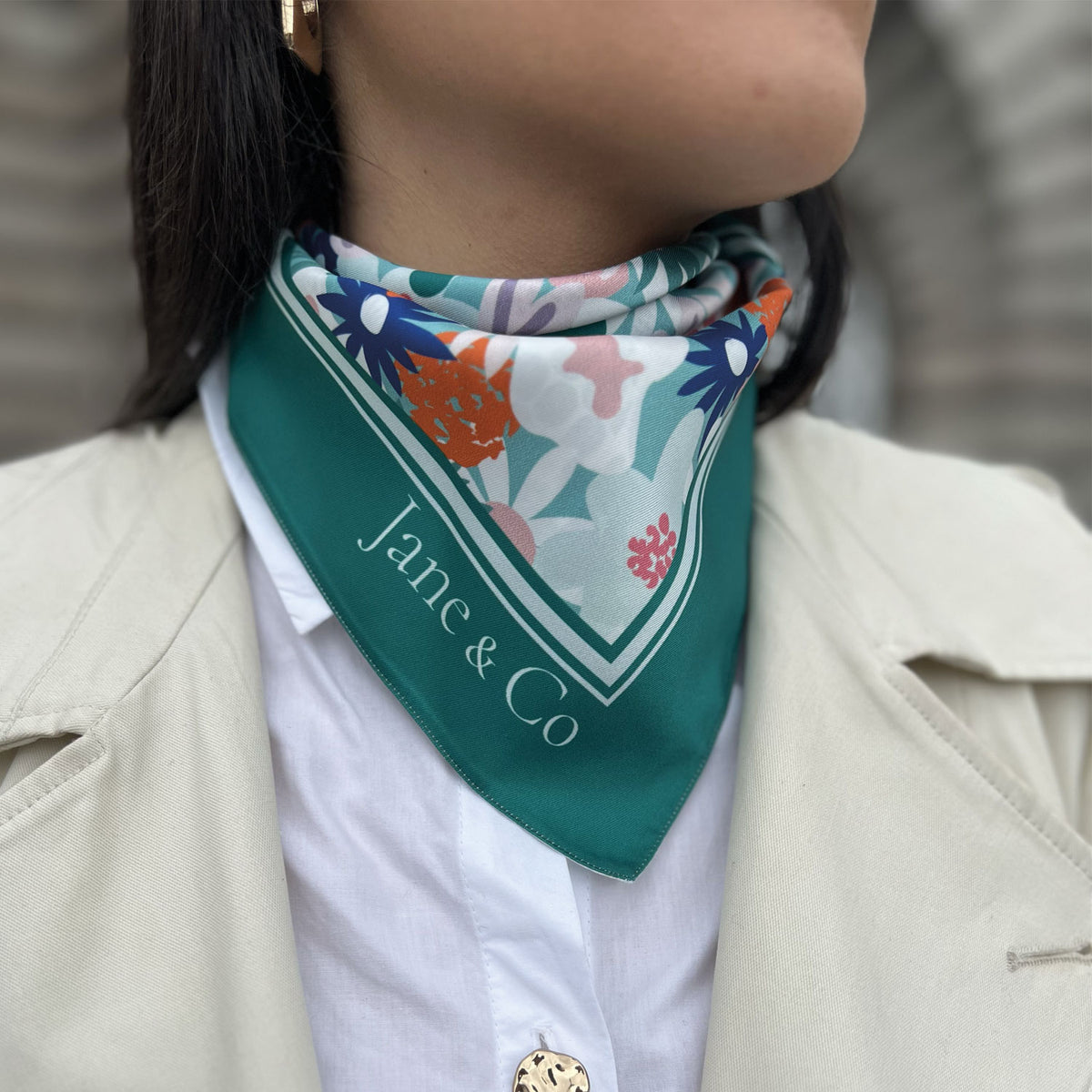 Foulard triangle Juliette-Ysée 50x50cm